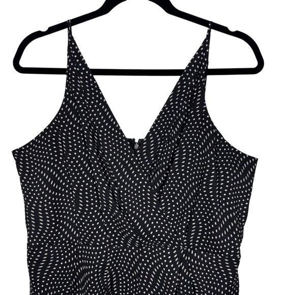 Express Black/White Polka Dots Y2K Baby doll top Tulip mini dress Women's size L - Picture 2 of 10